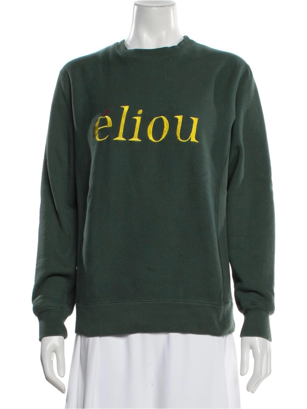 Eliou Forest Green Sweatshirt with Yellow Logo